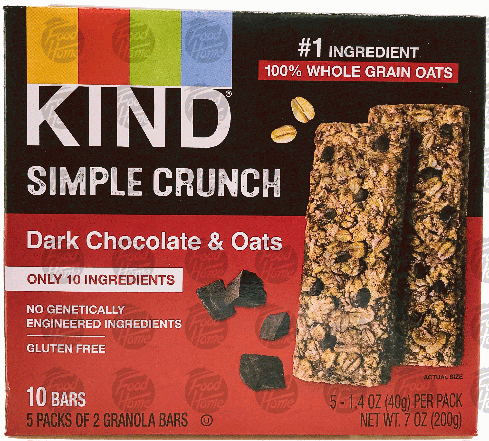 Kind Simple Crunch dark chocolate & oats granola bars, 10 pk, box Full-Size Picture